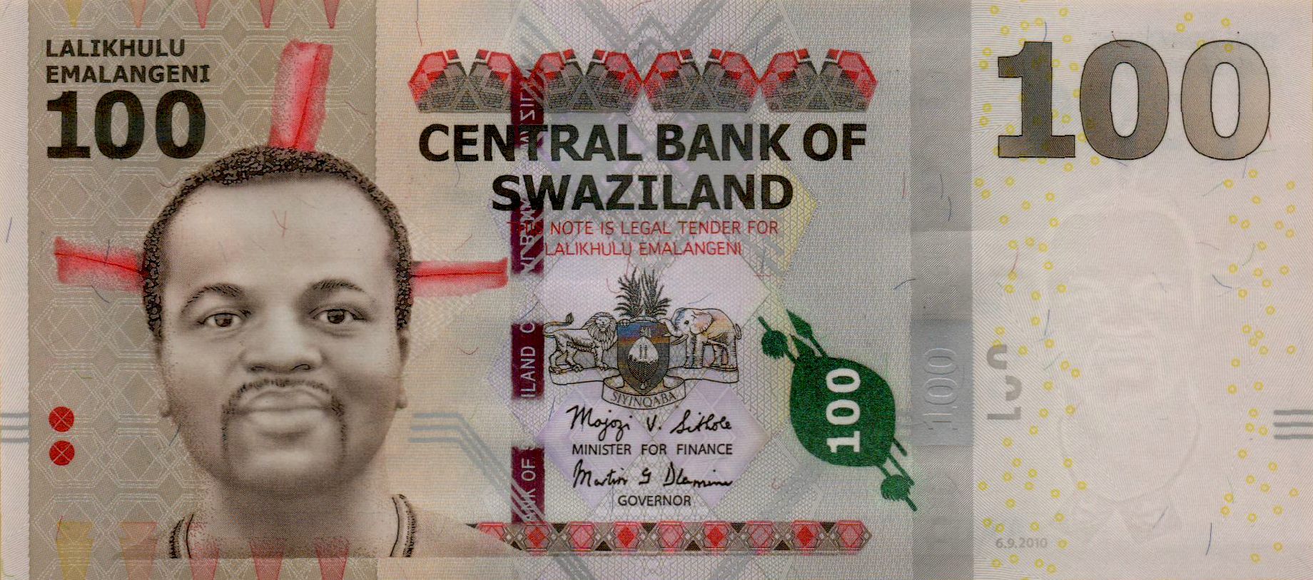Swaziland 100 2010 UNC P-39